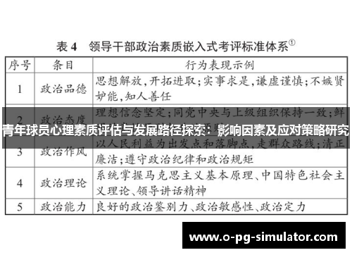 青年球员心理素质评估与发展路径探索：影响因素及应对策略研究